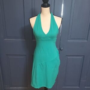 Outdoor Research Teal Cotton Halter Dress Hiking Gardening Built In Bra Sz 4